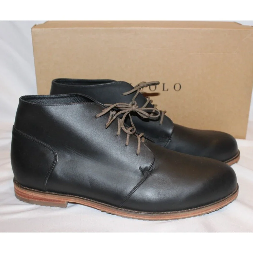Nisolo Everyday Chukka Boot Black‎ Leather Upper Leather Sole Mens NIB
